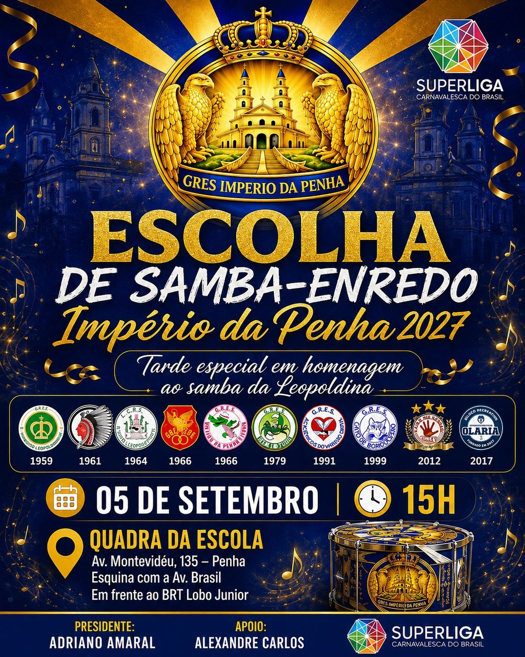 Império da Penha escolhe seu samba para 2027 em grande final na Penha