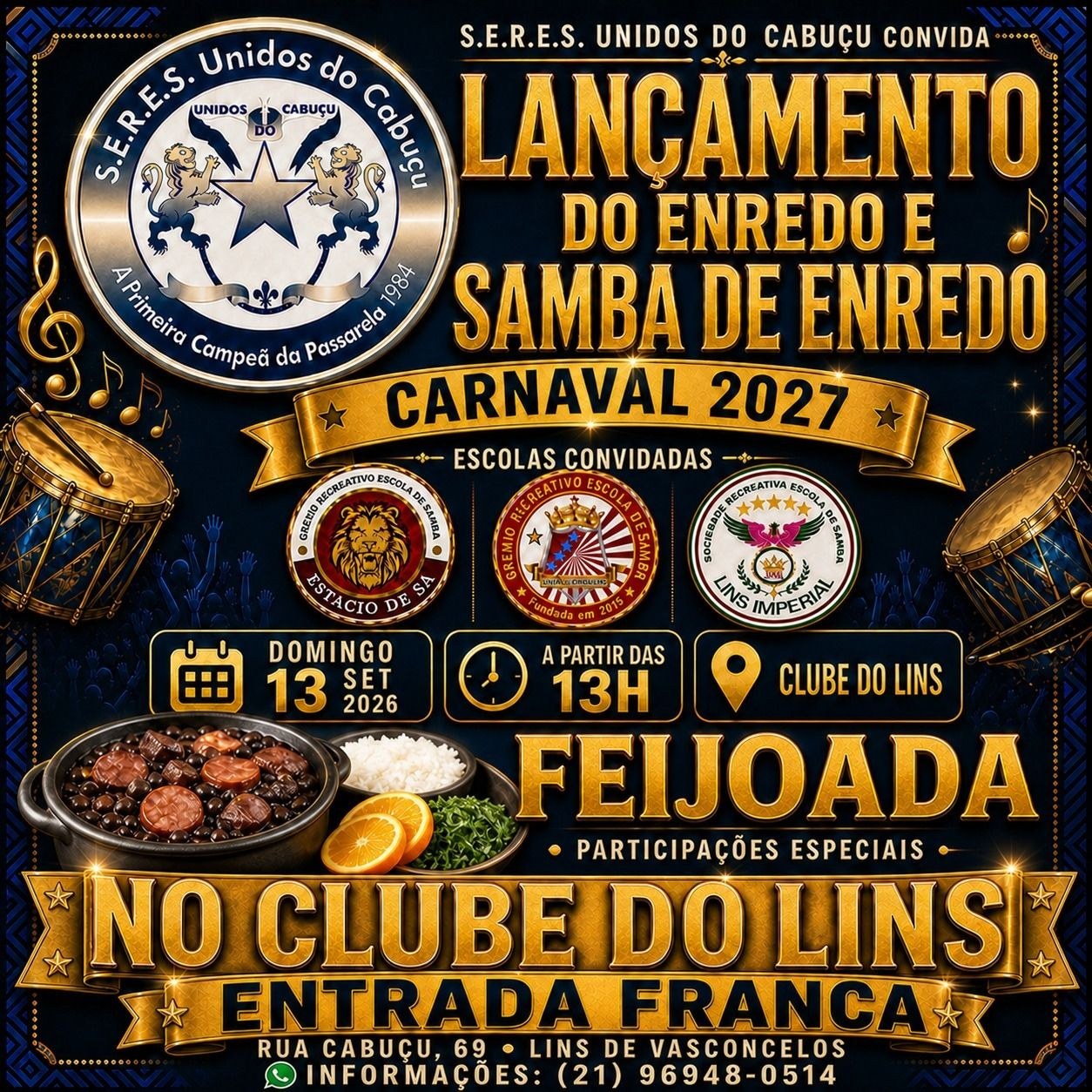Unidos do Cabuçu convoca a folia para lançar enredo e samba para 2027