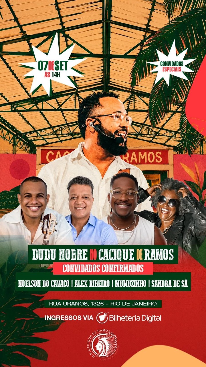 Dudu Nobre traz a roda de samba pro Cacique no Feriadão da Independência