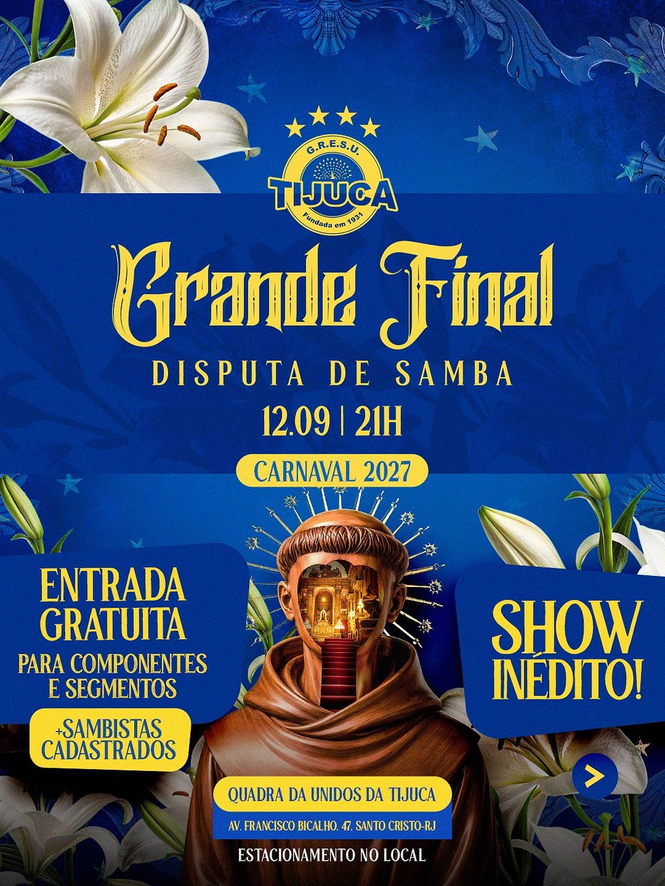 Tijuca em chamas na escolha do samba 2027 este sábado
